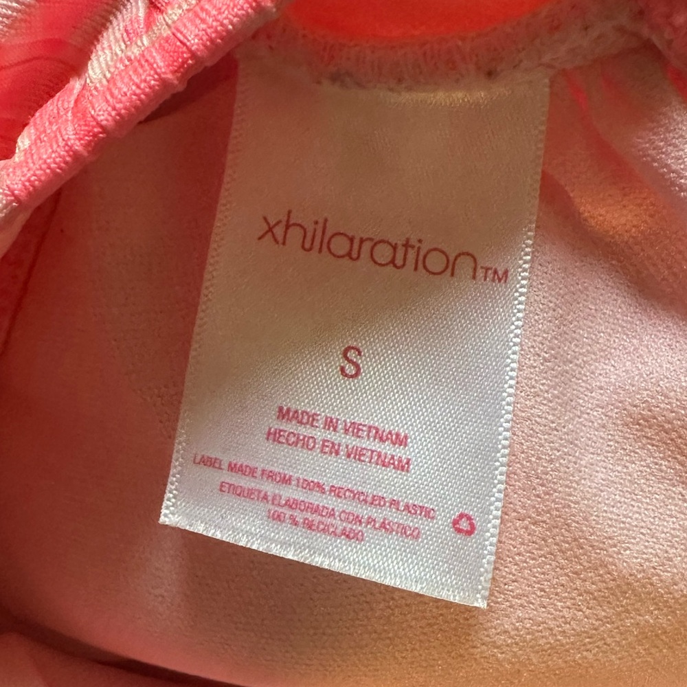EUC Xhilaration Pink and Cream Sports Bra with Racerback Design - Picture 3 of 3